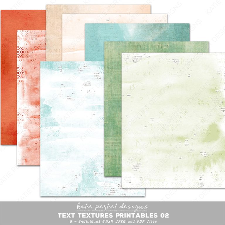 Text Texture Printable Pack 02 - Katie Pertiet Designs