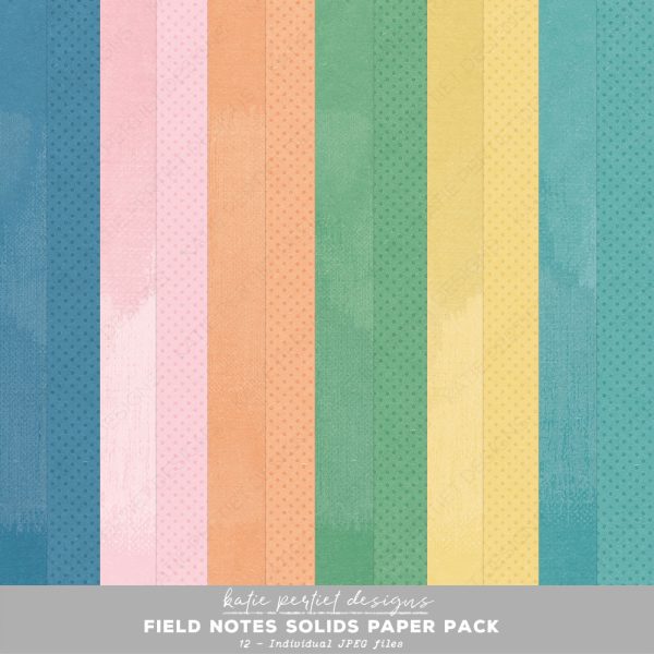 Note Paper Fileld Field Notes Solids Paper Pack - Katie Pertiet Designs